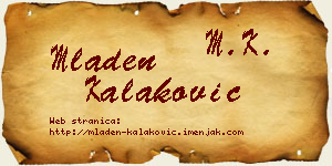 Mladen Kalaković vizit kartica
